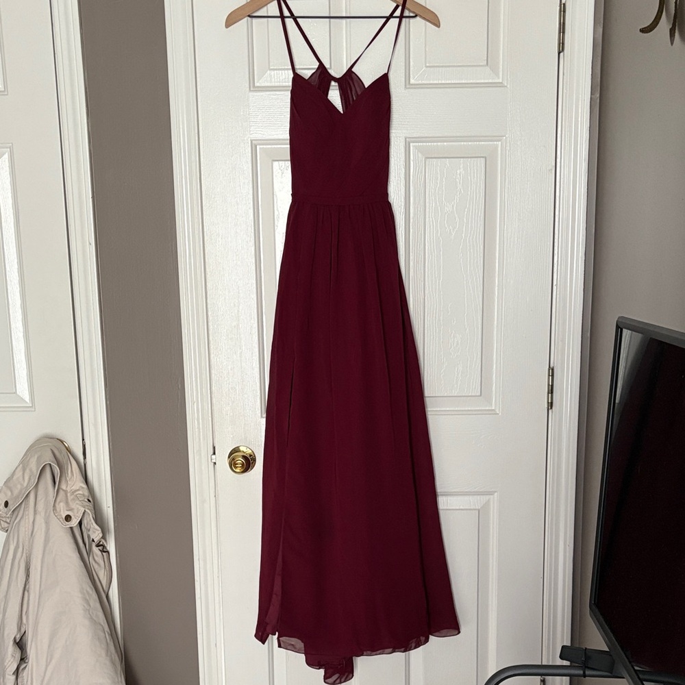 Azazie Cabernet Chiffon Dress